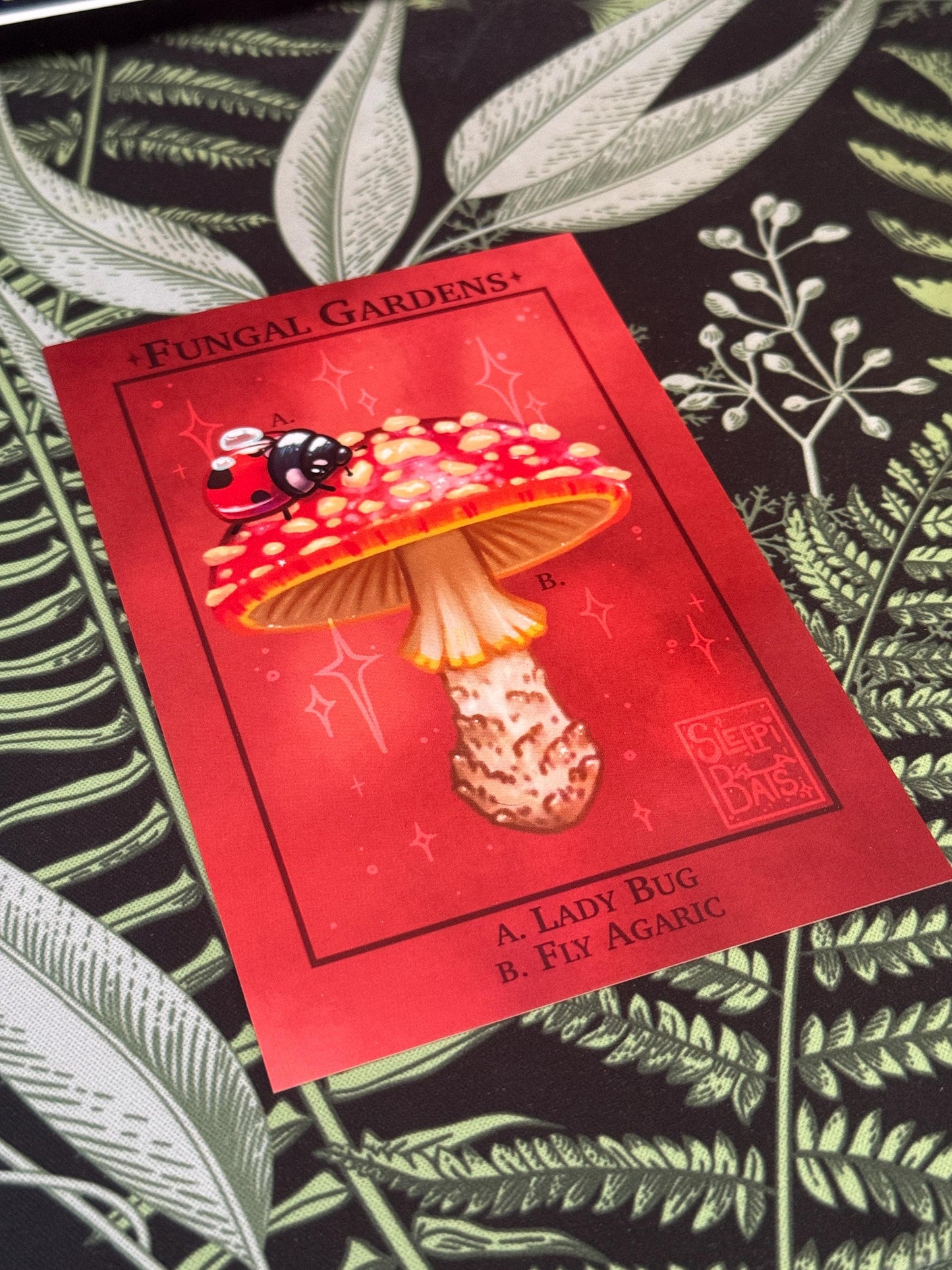Mushroom Art Print - Fungal Gardens - Fly Agaric