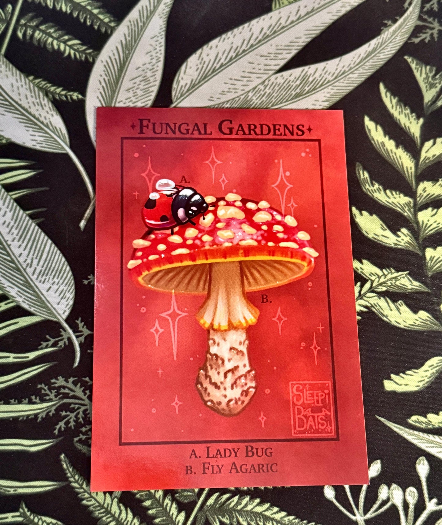 Mushroom Art Print - Fungal Gardens - Fly Agaric