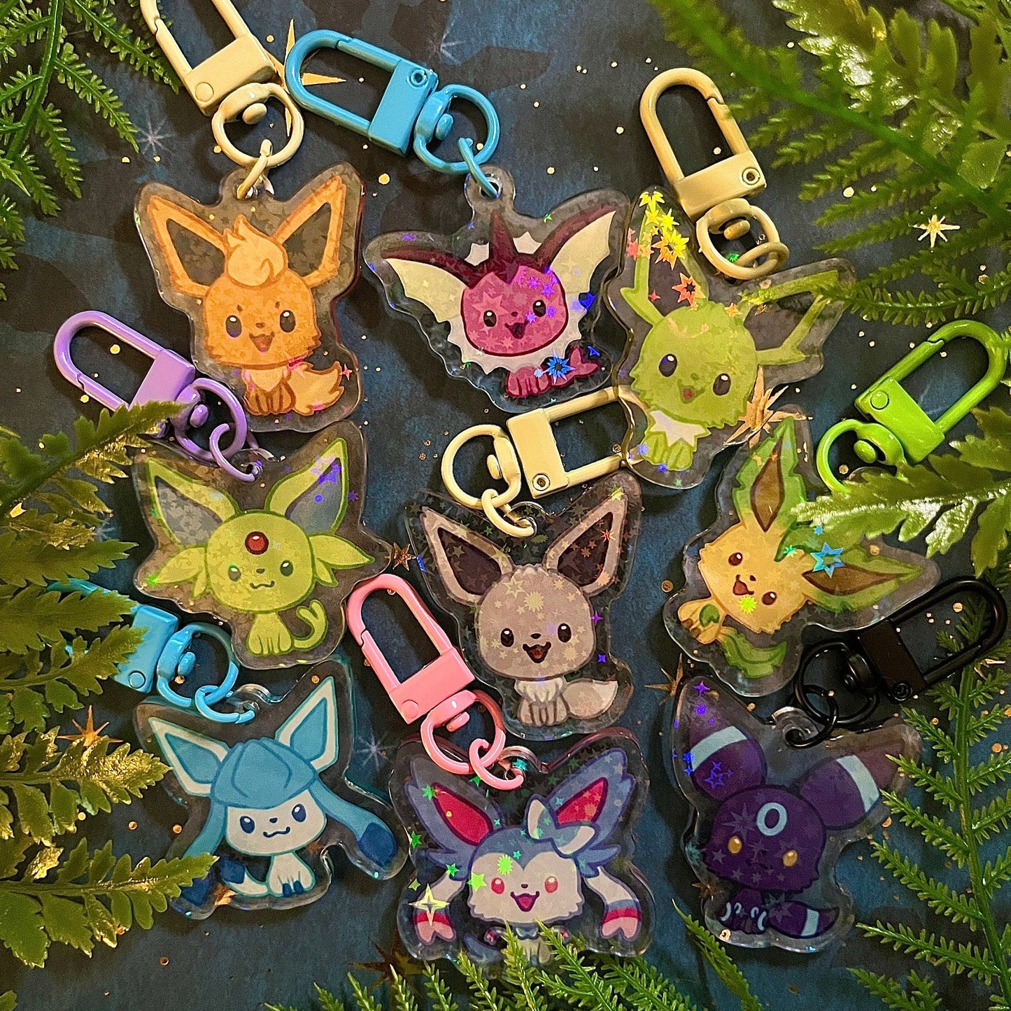 Shiny Eeveelution charms