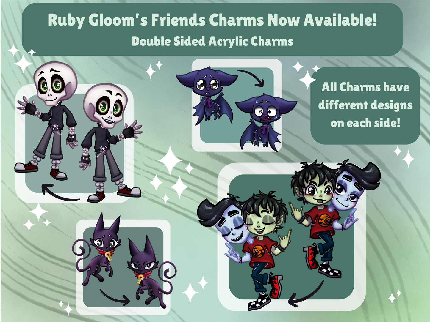 Ruby Gloom Characters - Acrylic Keychain / Charms