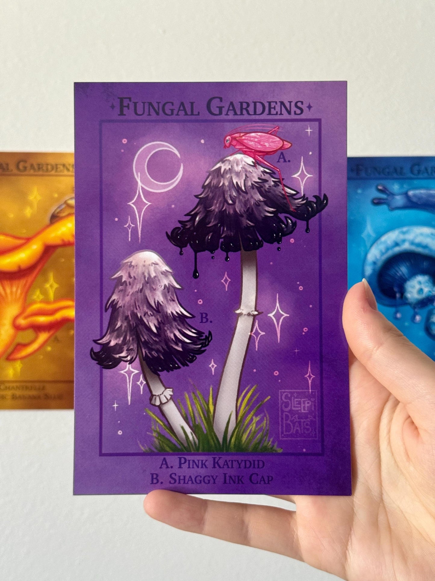Mushroom Art Print - Fungal Gardens - Ink Cap