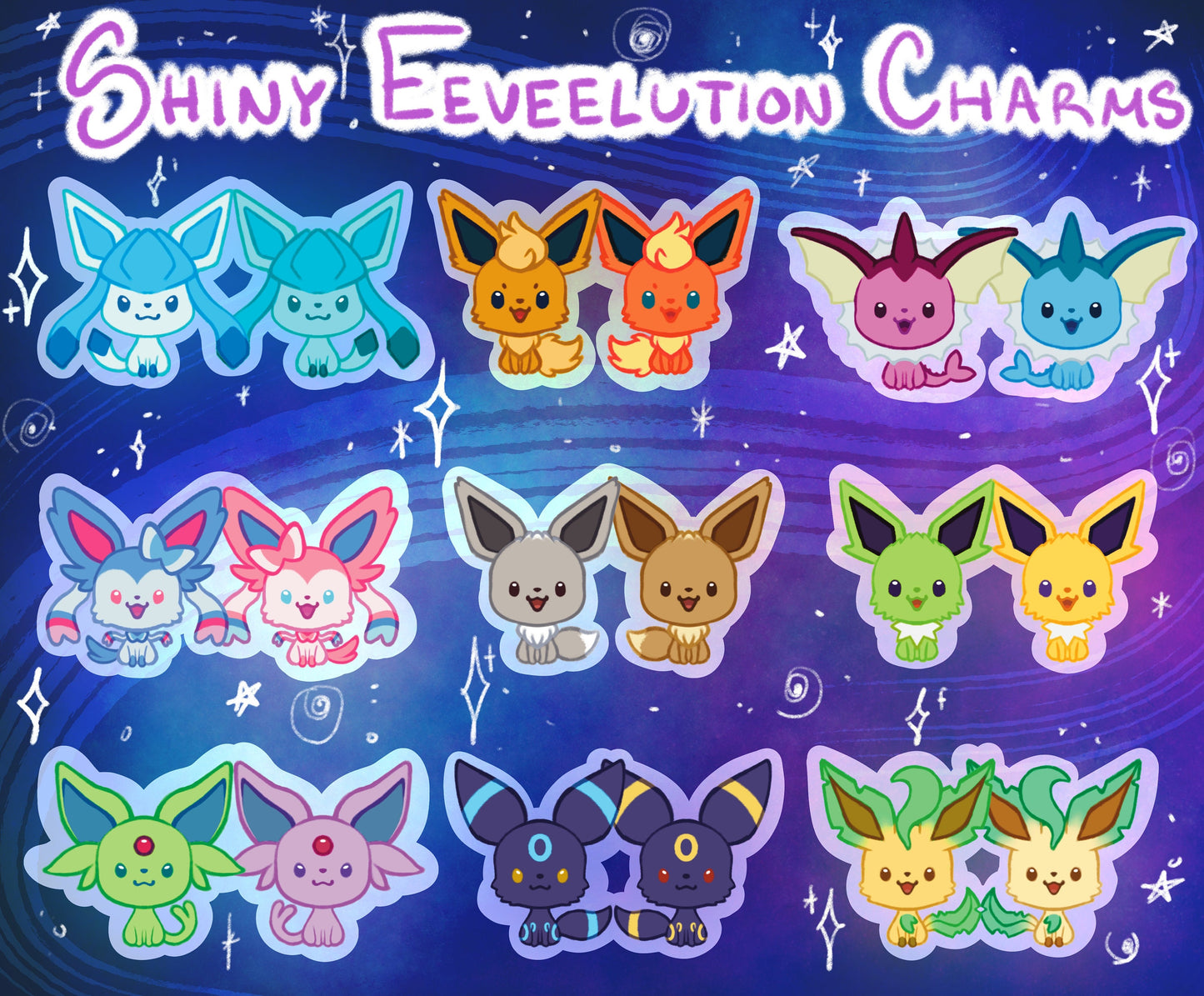 Shiny Eeveelution charms