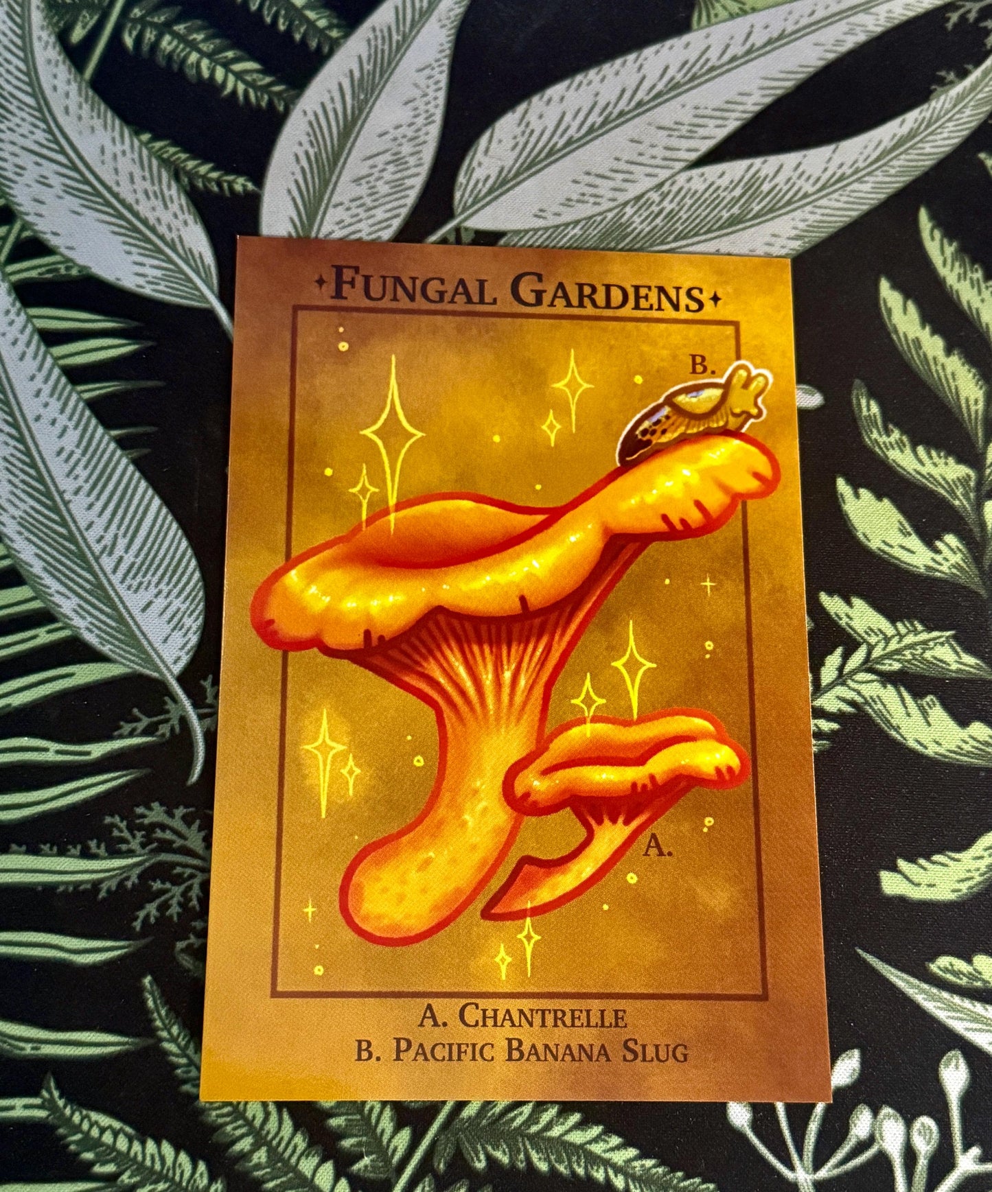 Mushroom Art Print - Fungal Gardens - Chanterelle