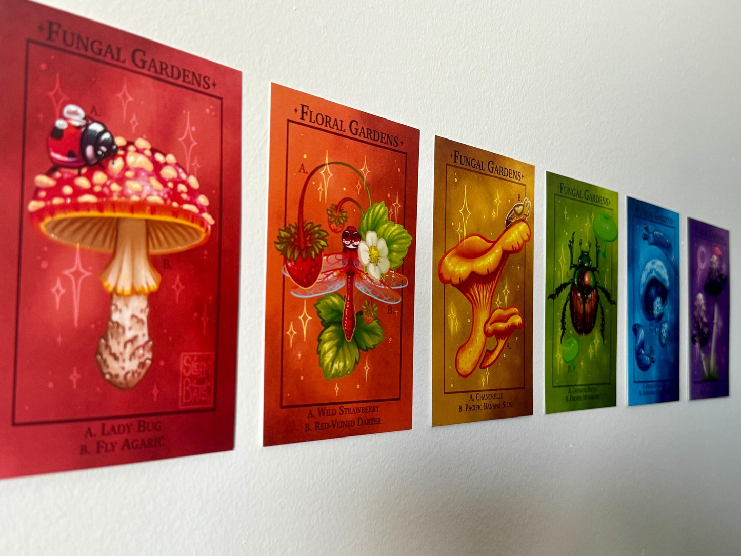 Mushroom Art Prints - Fungal Gardens - Full Set