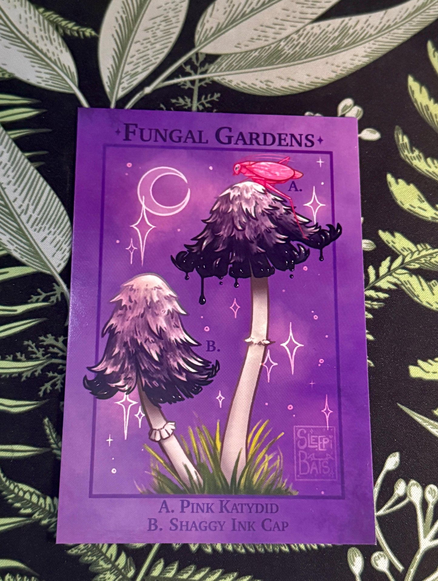 Mushroom Art Print - Fungal Gardens - Ink Cap