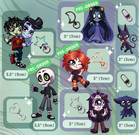 Ruby Gloom Characters - Acrylic Keychain / Charms